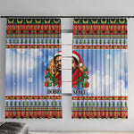 Bobby Seale Christmas Window Curtain Retro Ugly Christmas Pattern Festive Activist Portrait