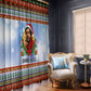 Bobby Seale Christmas Window Curtain Retro Ugly Christmas Pattern Festive Activist Portrait