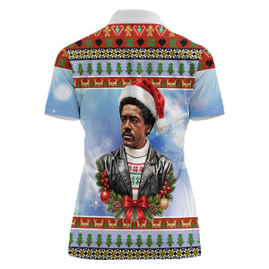 Bobby Seale Christmas Women Polo Shirt Retro Ugly Christmas Pattern Festive Activist Portrait