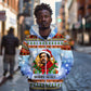 Bobby Seale Christmas Zip Hoodie Retro Ugly Christmas Pattern Festive Activist Portrait