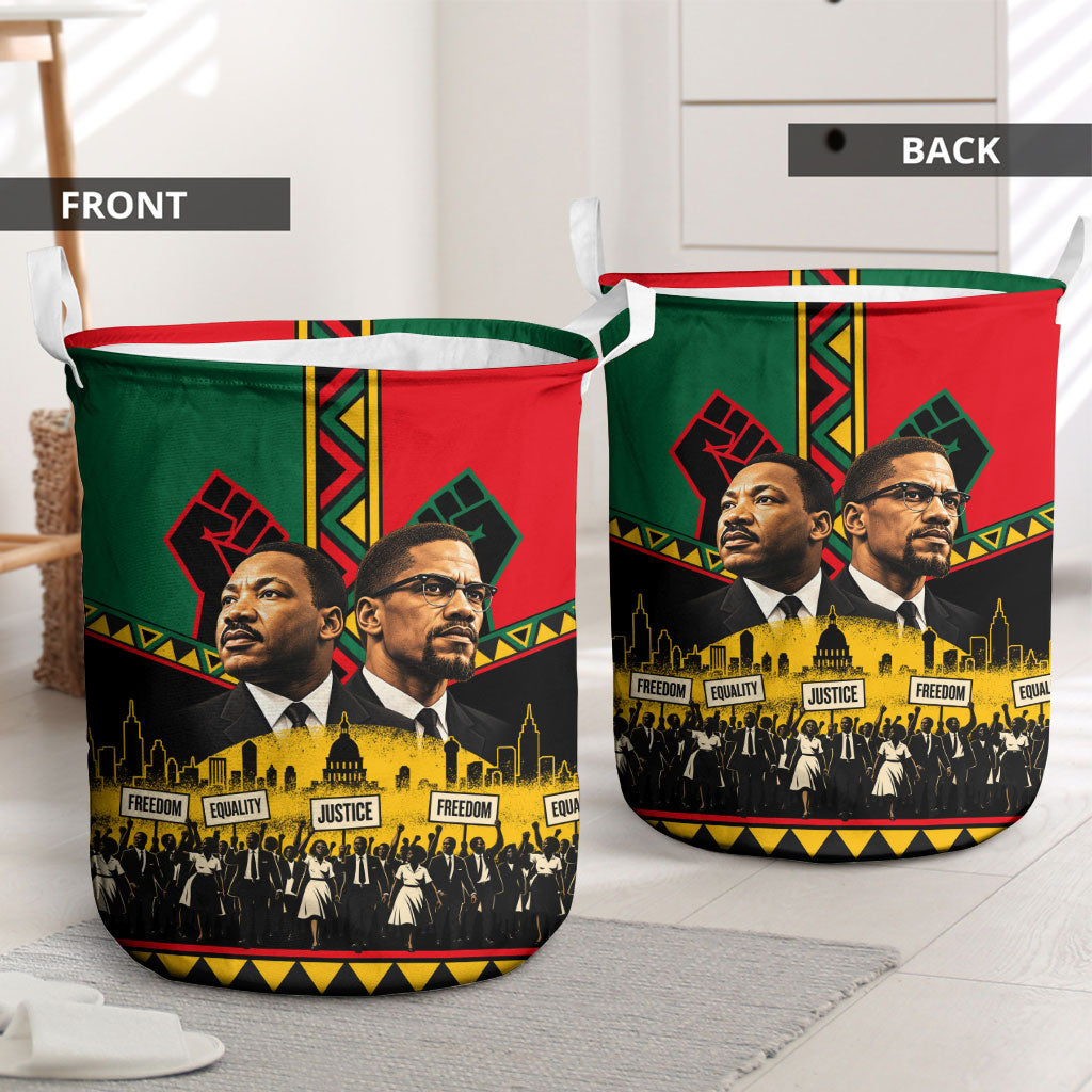 Martin Luther King Jr And Malcolm X Laundry Basket Civil Rights Leaders ...
