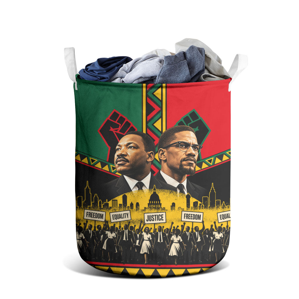 Martin Luther King Jr And Malcolm X Laundry Basket Civil Rights Leaders ...