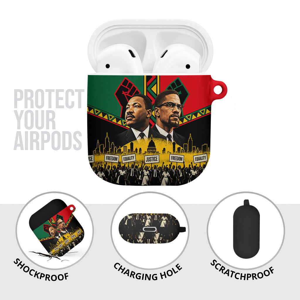 Martin Luther King Jr And Malcolm X AirPods Case Civil Rights Leaders - Black History Equality Freedom March
