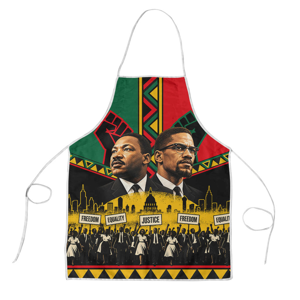 Martin Luther King Jr And Malcolm X Apron Civil Rights Leaders - Black ...