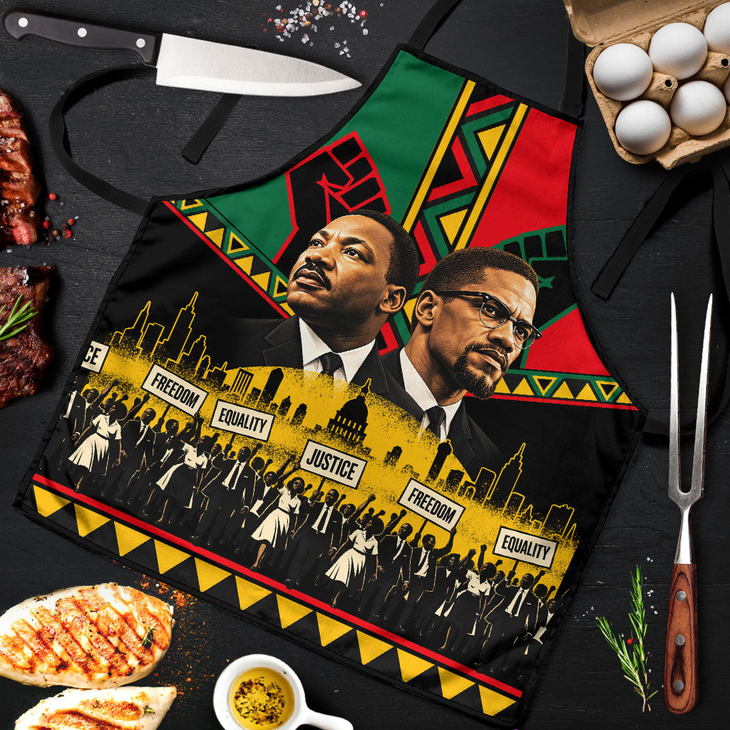 Martin Luther King Jr And Malcolm X Apron Civil Rights Leaders - Black ...
