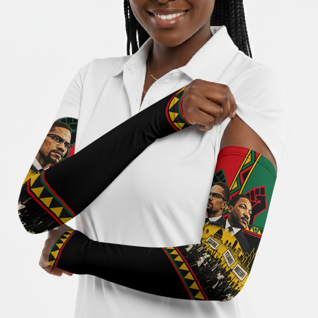 Martin Luther King Jr And Malcolm X Arm Sleeves Civil Rights Leaders - Black History Equality Freedom March