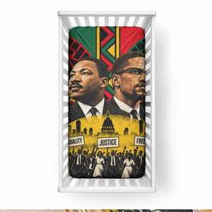Martin Luther King Jr And Malcolm X Baby Bed Cover Civil Rights Leaders - Black History Equality Freedom March