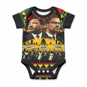 Martin Luther King Jr And Malcolm X Baby Onesie Civil Rights Leaders - Black History Equality Freedom March