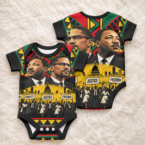 Martin Luther King Jr And Malcolm X Baby Onesie Civil Rights Leaders - Black History Equality Freedom March