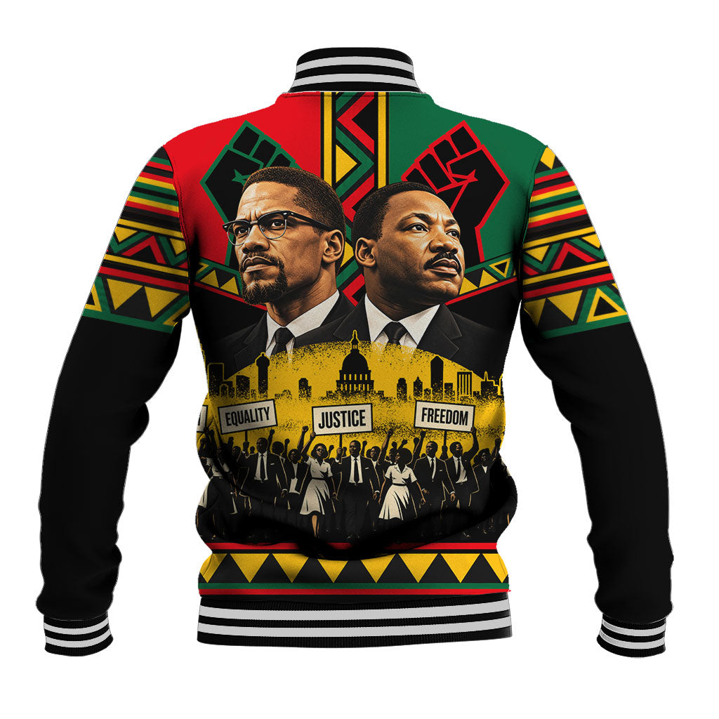 Martin Luther King Jr And Malcolm X Baseball Jacket Civil Rights Leaders - Black History Equality Freedom March