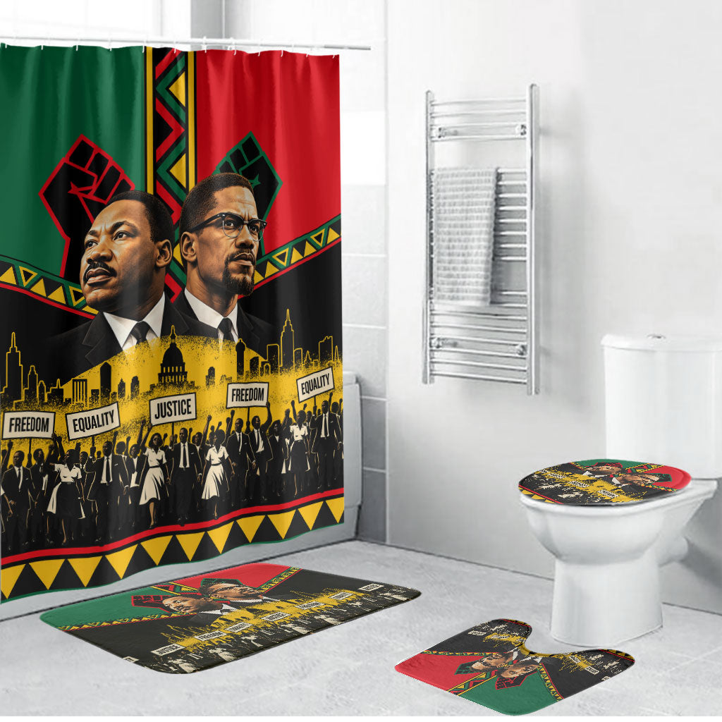 Martin Luther King Jr And Malcolm X Bathroom Set Civil Rights Leaders - Black History Equality Freedom March