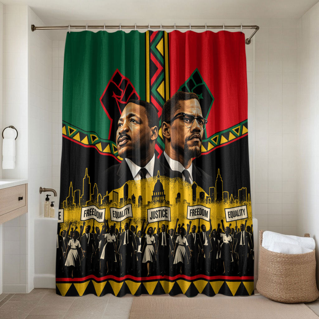 Martin Luther King Jr And Malcolm X Bathroom Set Civil Rights Leaders - Black History Equality Freedom March