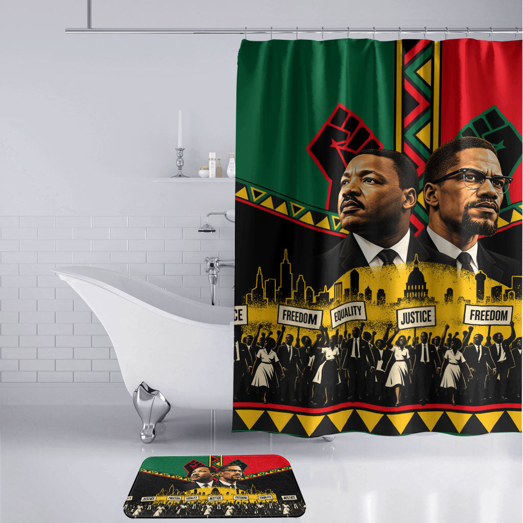 Martin Luther King Jr And Malcolm X Bathroom Set Civil Rights Leaders - Black History Equality Freedom March