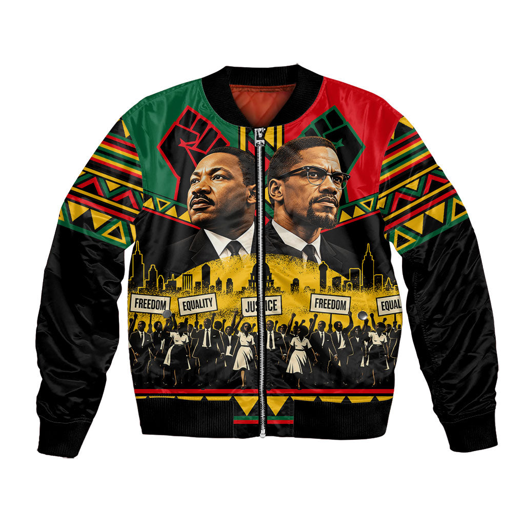 Martin Luther King Jr And Malcolm X Bomber Jacket Civil Rights Leaders - Black History Equality Freedom March