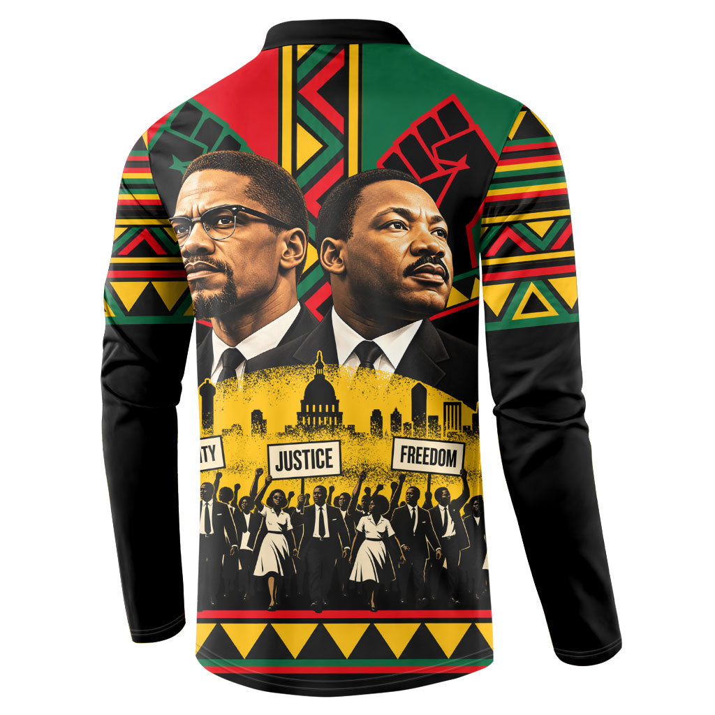 Martin Luther King Jr And Malcolm X Button Sweatshirt Civil Rights Leaders - Black History Equality Freedom March