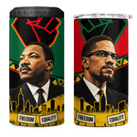 Martin Luther King Jr And Malcolm X 4 in 1 Can Cooler Tumbler Civil Rights Leaders - Black History Equality Freedom March