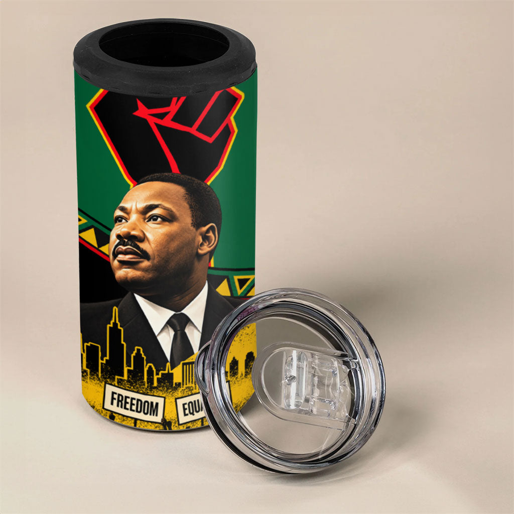 Martin Luther King Jr And Malcolm X 4 in 1 Can Cooler Tumbler Civil Rights Leaders - Black History Equality Freedom March