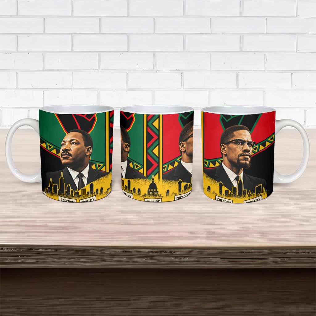 Martin Luther King Jr And Malcolm X Ceramic Mug Civil Rights Leaders - Black History Equality Freedom March