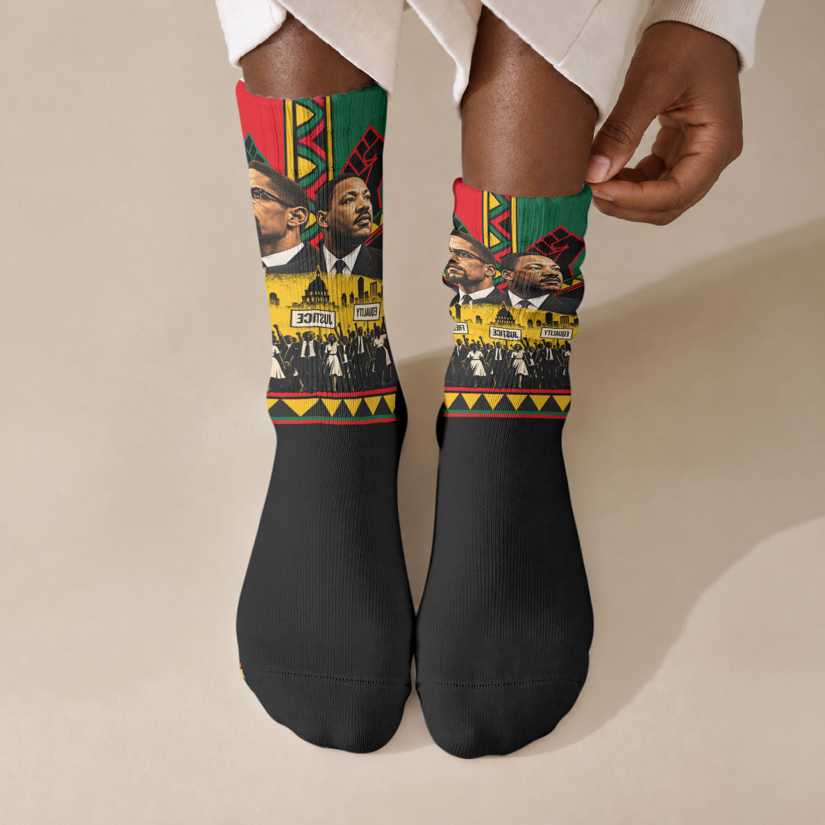 Martin Luther King Jr And Malcolm X Crew Socks Civil Rights Leaders ...