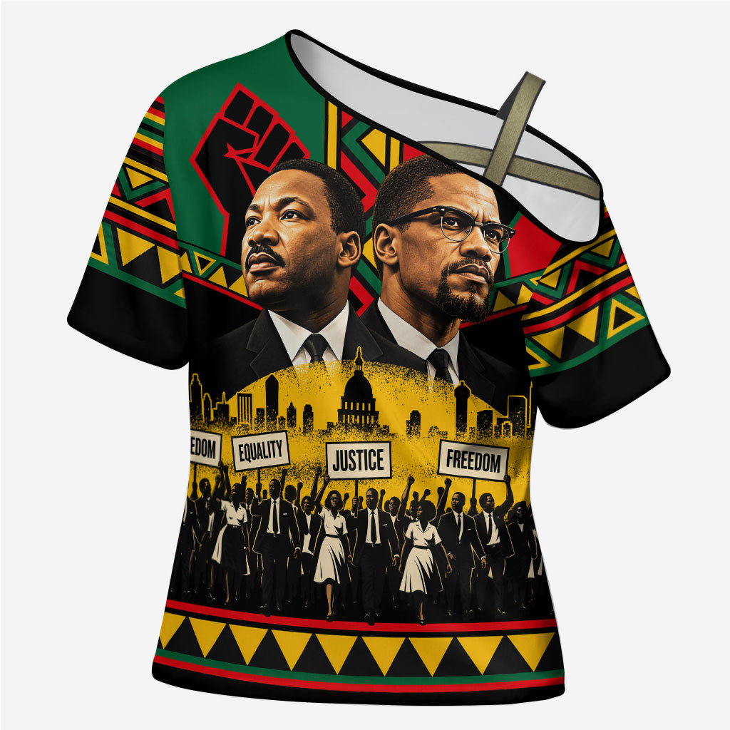 Martin Luther King Jr And Malcolm X Cross Shoulder Shirt Civil Rights ...