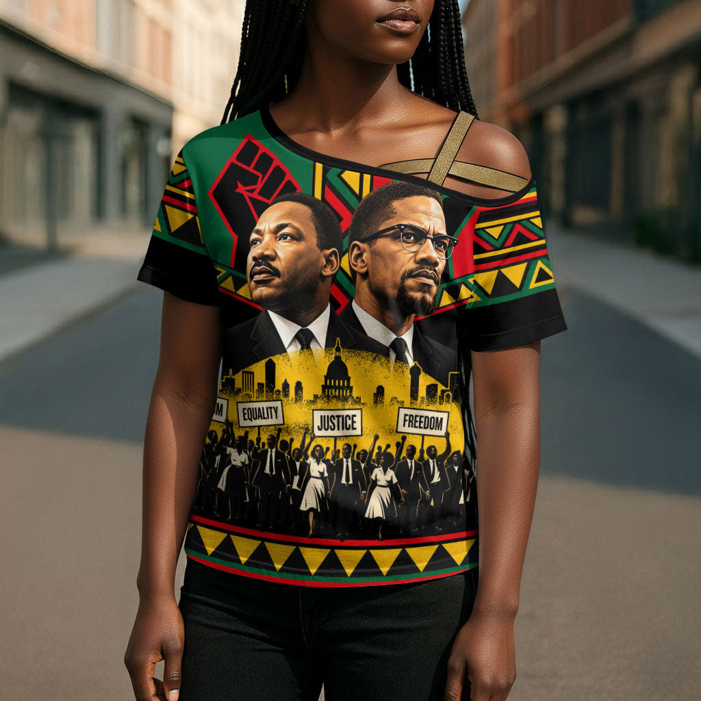 Martin Luther King Jr And Malcolm X Cross Shoulder Shirt Civil Rights ...
