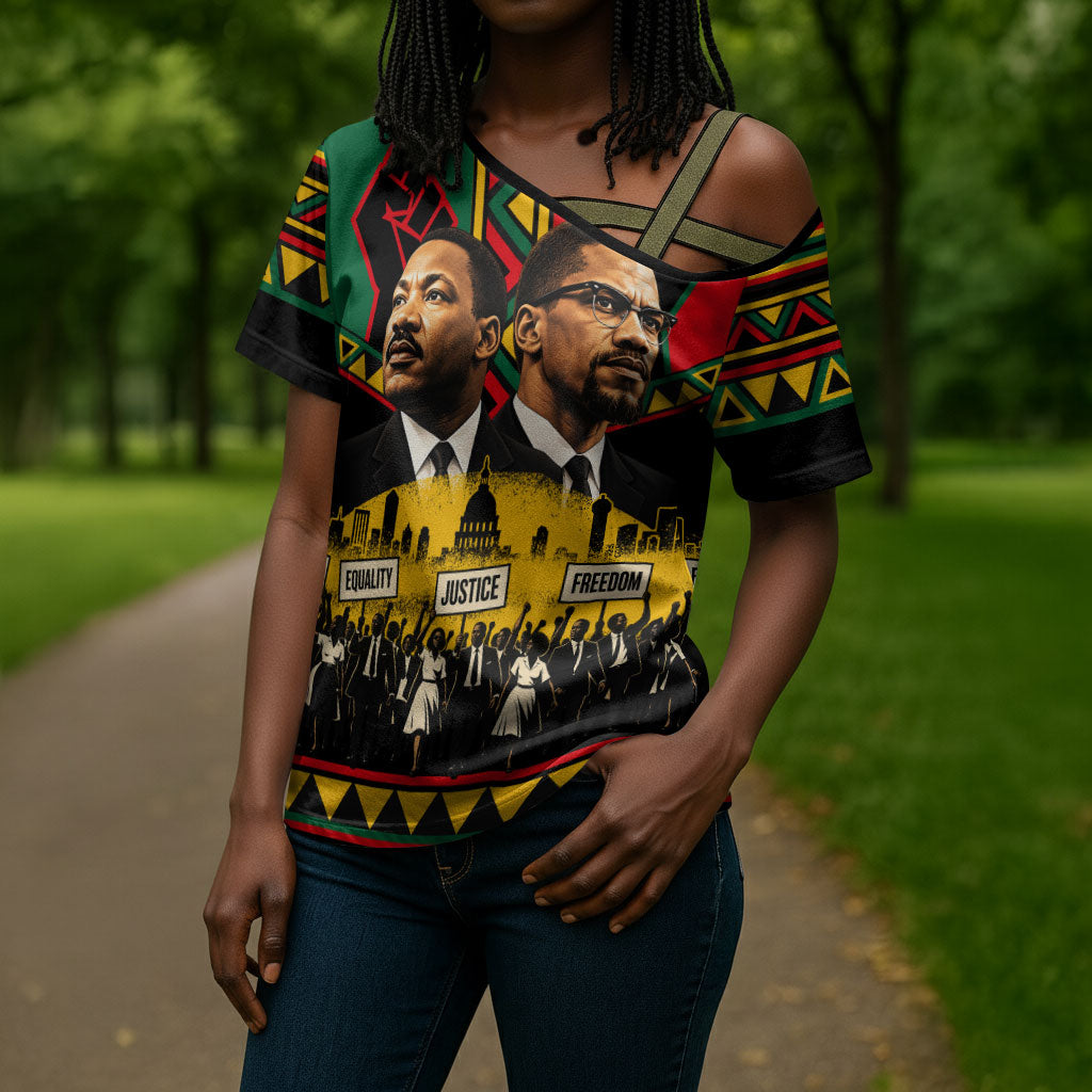 Martin Luther King Jr And Malcolm X Cross Shoulder Shirt Civil Rights ...