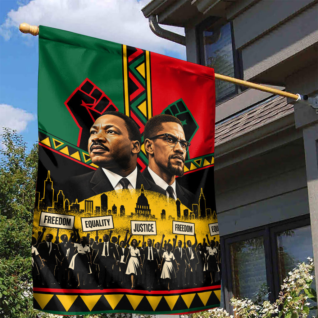 Martin Luther King Jr And Malcolm X Garden Flag Civil Rights Leaders ...