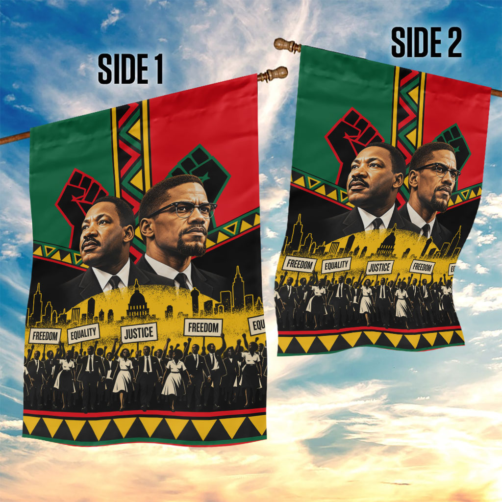 Martin Luther King Jr And Malcolm X Garden Flag Civil Rights Leaders ...