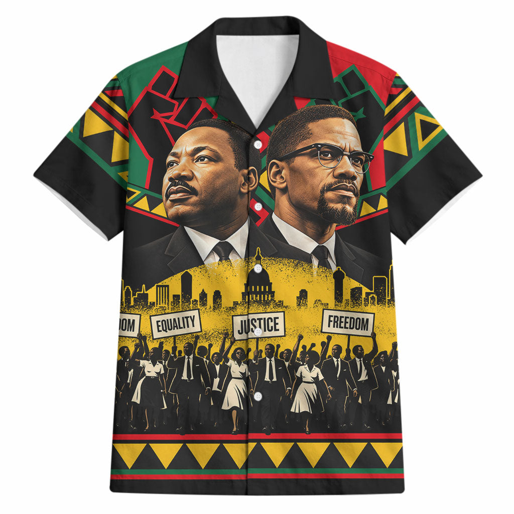 Martin Luther King Jr And Malcolm X Hawaiian Shirt Civil Rights Leaders - Black History Equality Freedom March