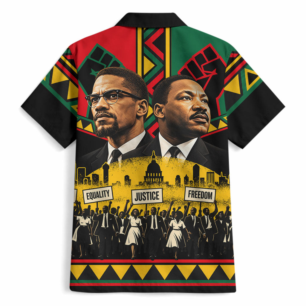 Martin Luther King Jr And Malcolm X Hawaiian Shirt Civil Rights Leaders - Black History Equality Freedom March