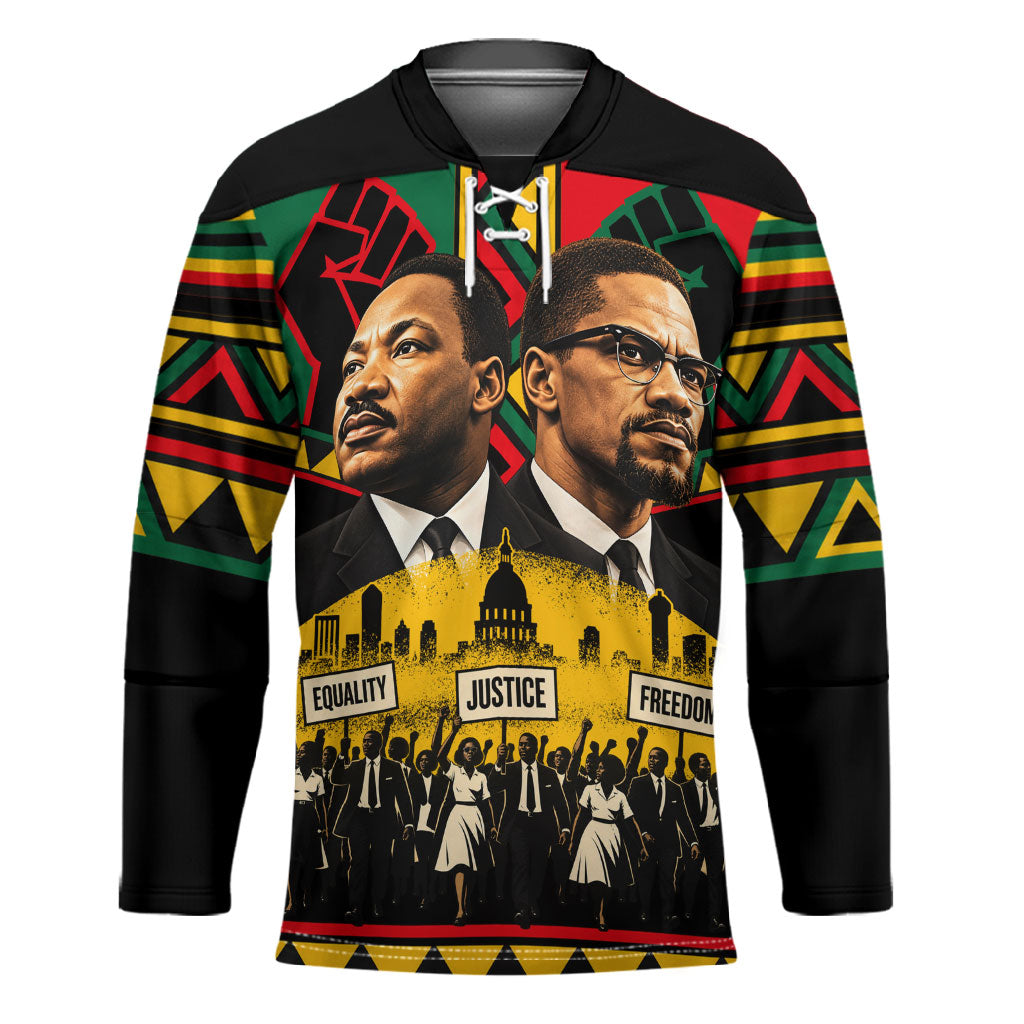 Martin Luther King Jr And Malcolm X Hockey Jersey Civil Rights Leaders ...