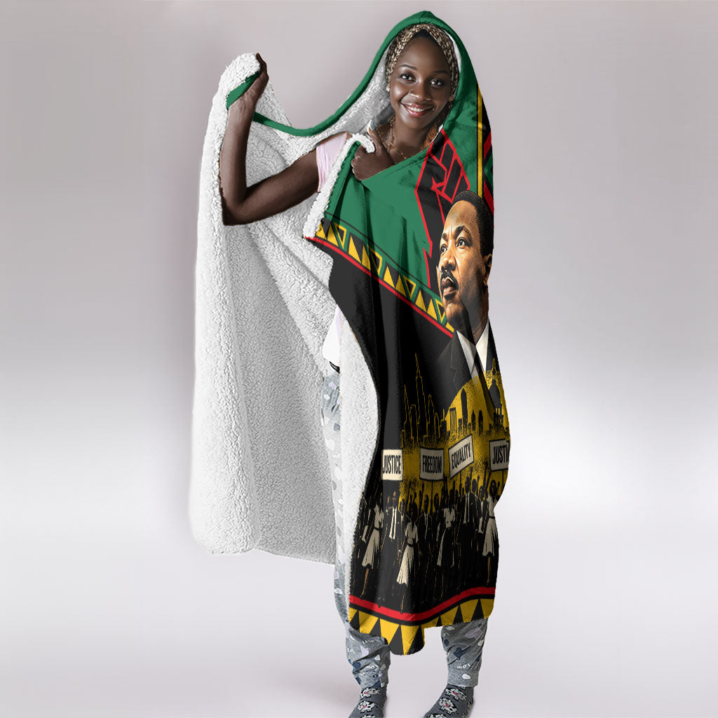 Martin Luther King Jr And Malcolm X Hooded Blanket Civil Rights Leaders - Black History Equality Freedom March