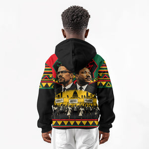 Martin Luther King Jr And Malcolm X Kid Hoodie Civil Rights Leaders - Black History Equality Freedom March