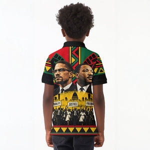 Martin Luther King Jr And Malcolm X Kid Polo Shirt Civil Rights Leaders - Black History Equality Freedom March