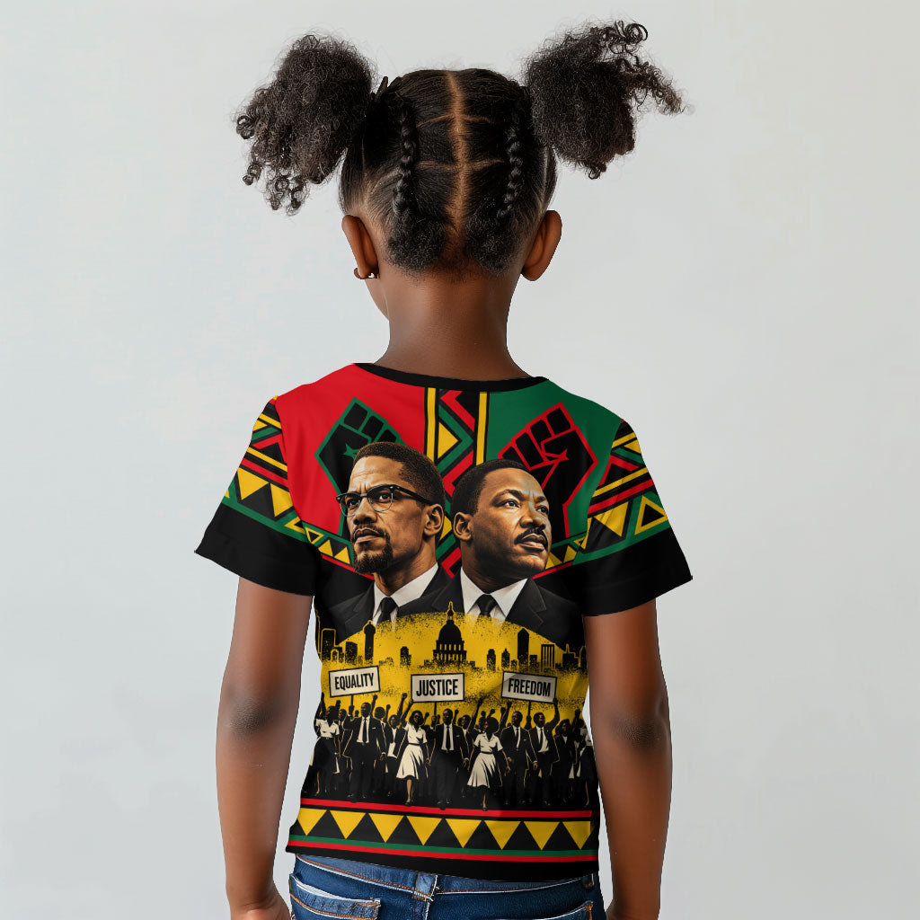 Martin Luther King Jr And Malcolm X Kid T shirt Civil Rights Leaders - Black History Equality Freedom March