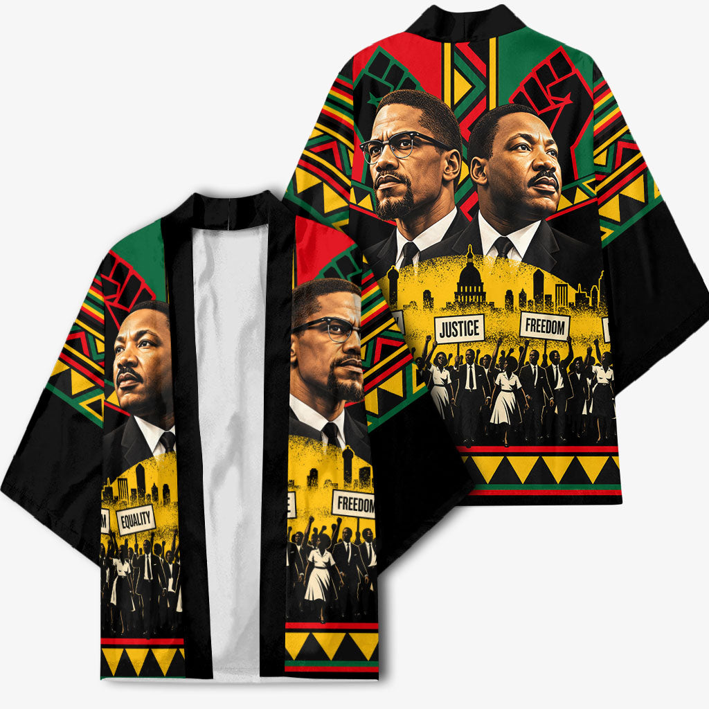 Martin Luther King Jr And Malcolm X Kimono Civil Rights Leaders - Black History Equality Freedom March