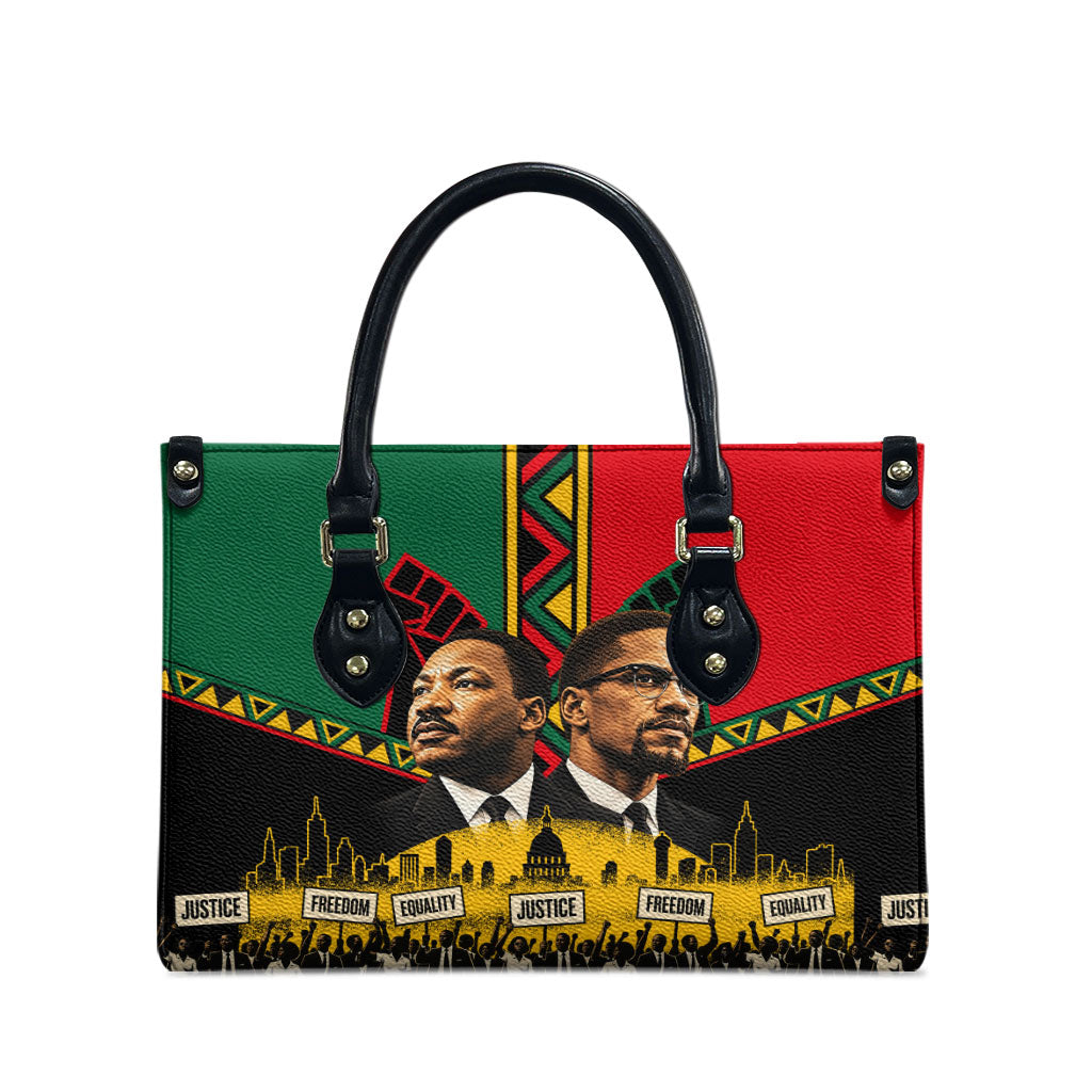 Martin Luther King Jr And Malcolm X Leather Bag Civil Rights Leaders - Black History Equality Freedom March