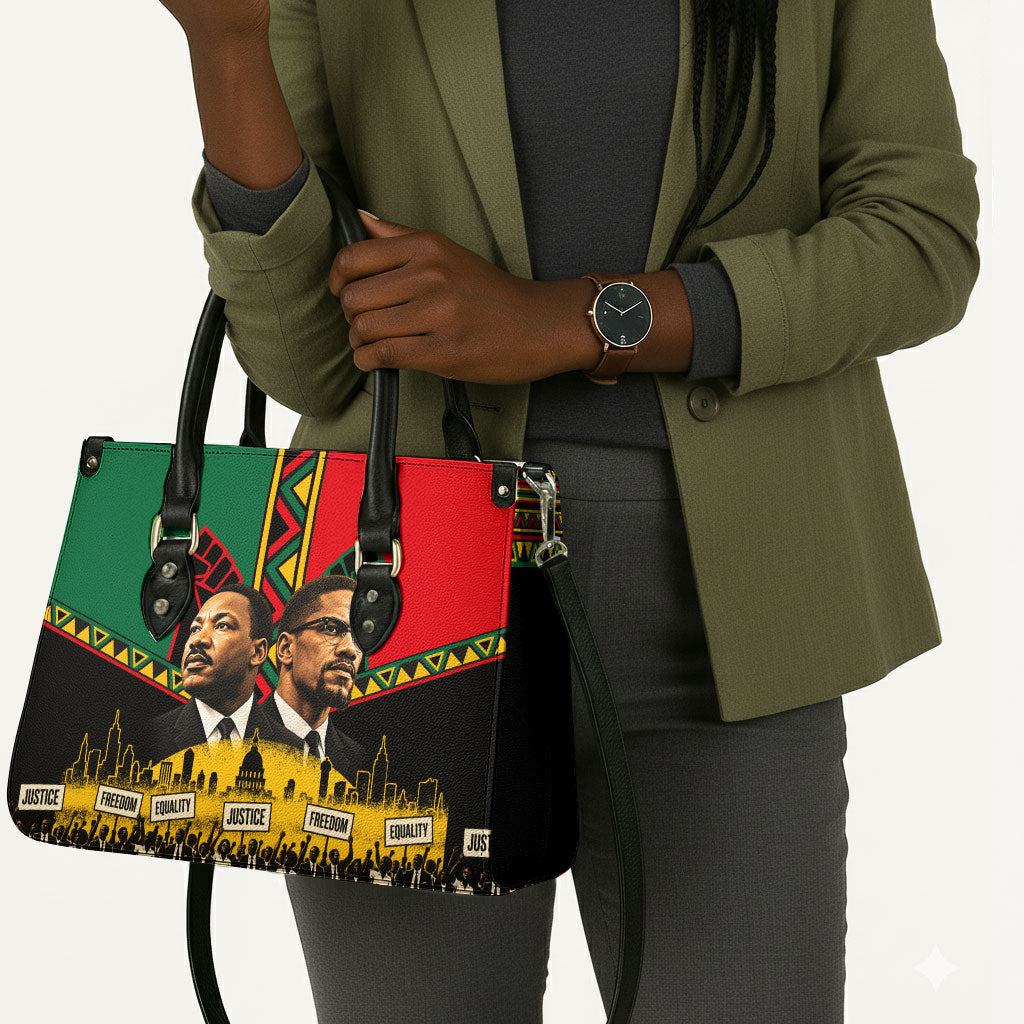 Martin Luther King Jr And Malcolm X Leather Bag Civil Rights Leaders - Black History Equality Freedom March