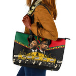 Martin Luther King Jr And Malcolm X Leather Tote Bag Civil Rights Leaders - Black History Equality Freedom March