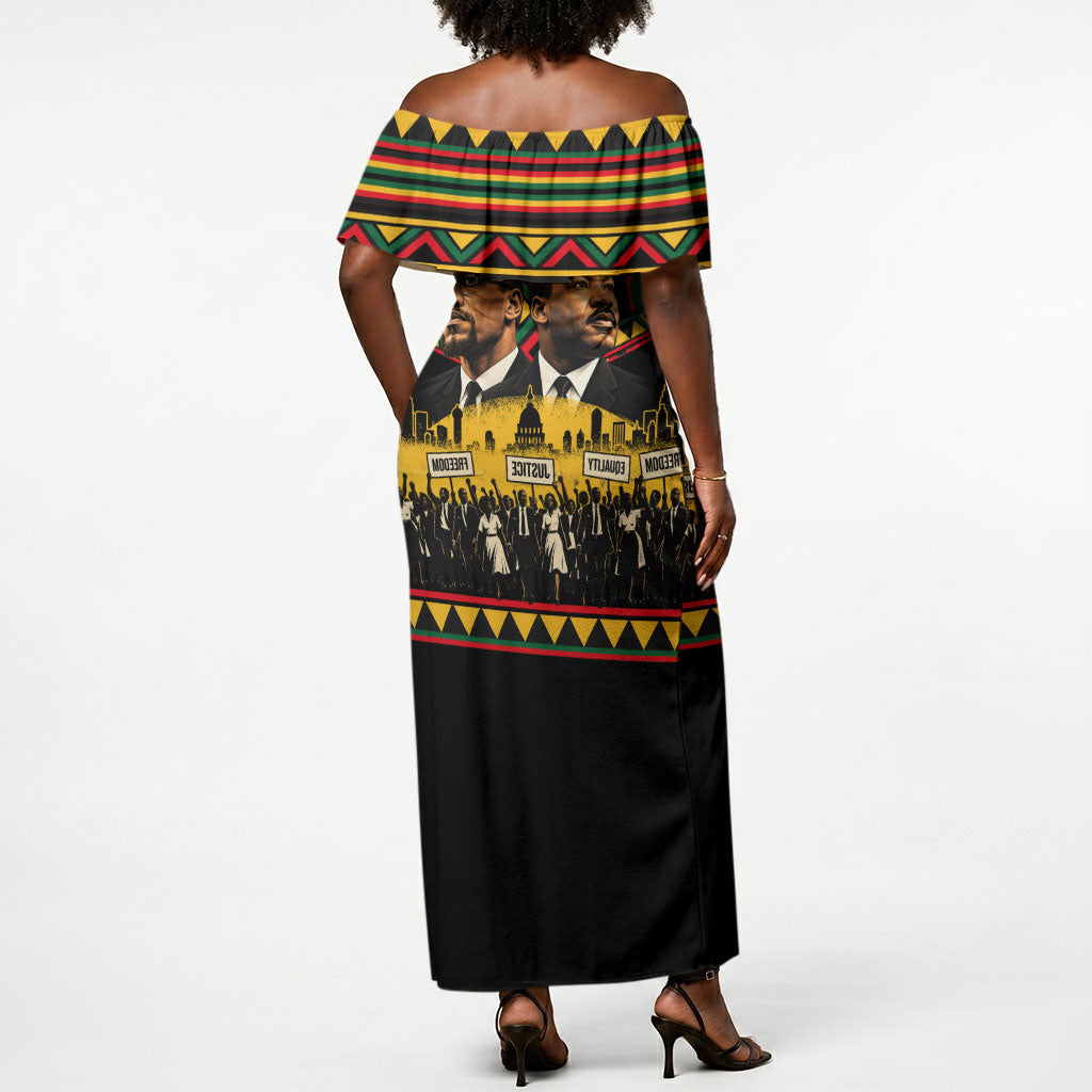 Martin Luther King Jr And Malcolm X Off Shoulder Maxi Dress Civil ...