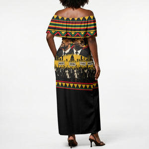Martin Luther King Jr And Malcolm X Off Shoulder Maxi Dress Civil Rights Leaders - Black History Equality Freedom March