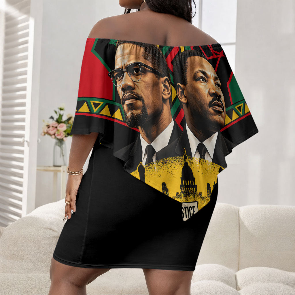 Martin Luther King Jr And Malcolm X Off Shoulder Short Dress Civil ...