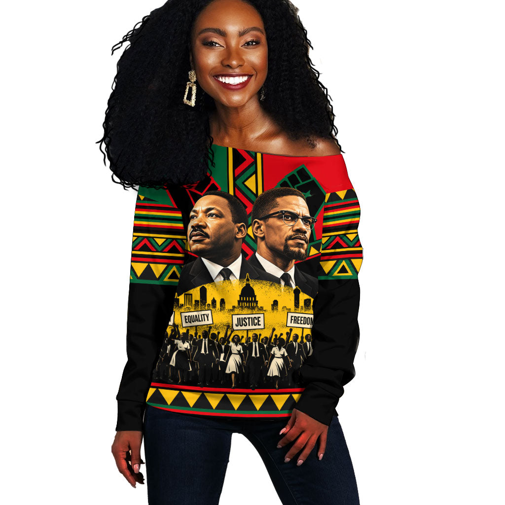 Martin Luther King Jr And Malcolm X Off Shoulder Sweater Civil Rights ...