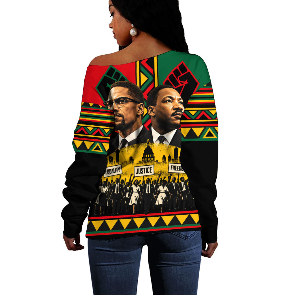 Martin Luther King Jr And Malcolm X Off Shoulder Sweater Civil Rights ...