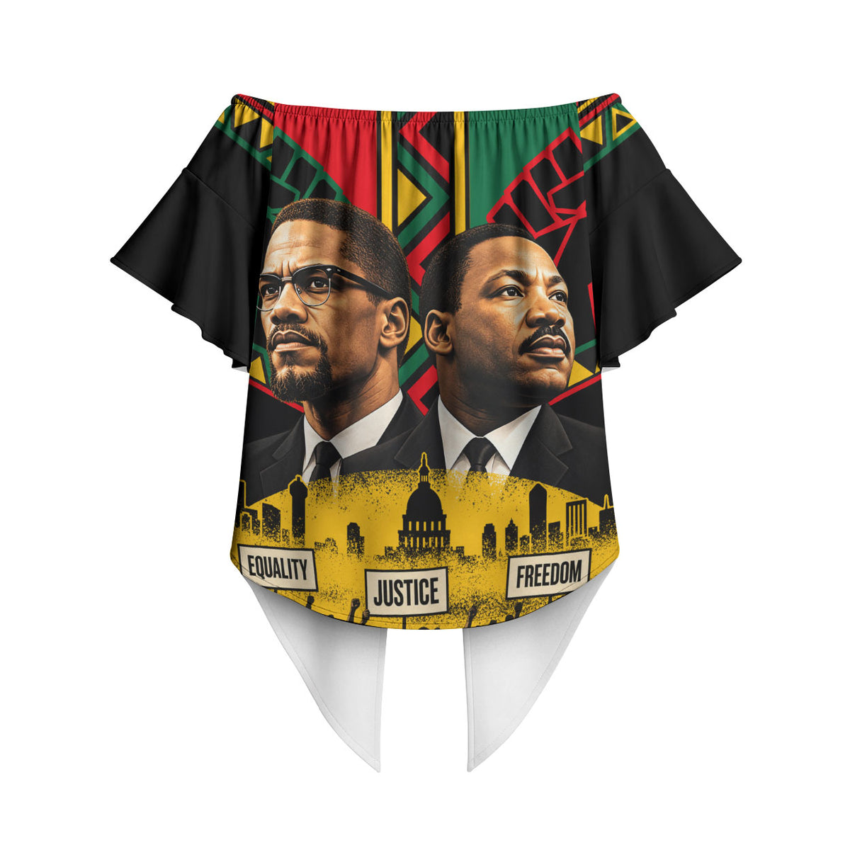 Martin Luther King Jr And Malcolm X Off Shoulder Wrap Waist Top Civil ...