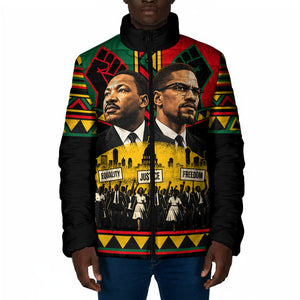 Martin Luther King Jr And Malcolm X Padded Jacket Civil Rights Leaders - Black History Equality Freedom March