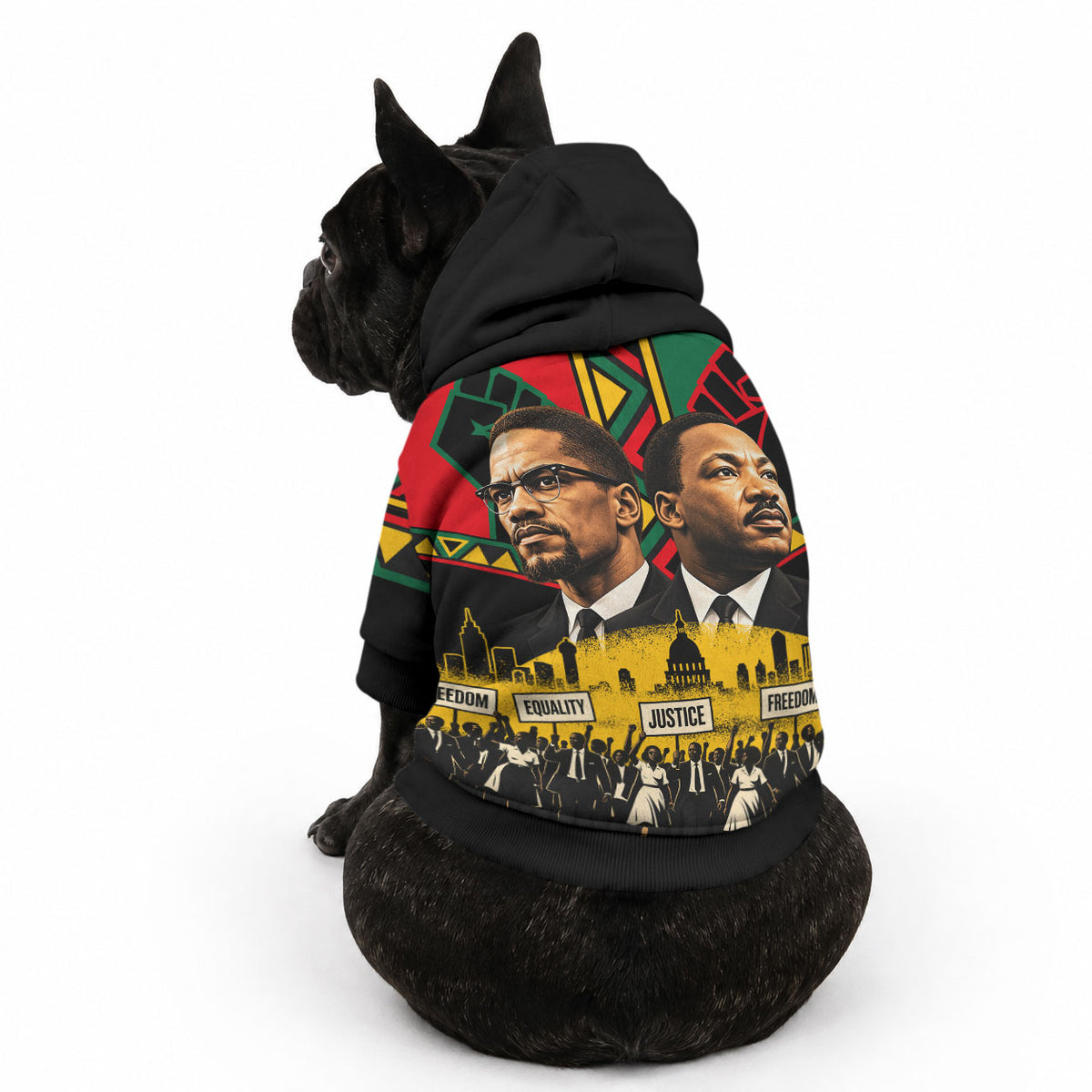 Martin Luther King Jr And Malcolm X Pet Hoodie Civil Rights Leaders - Black History Equality Freedom March