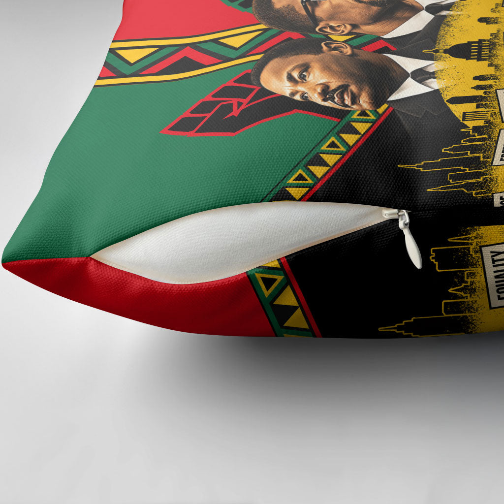 Martin Luther King Jr And Malcolm X Pillow Cover Civil Rights Leaders - Black History Equality Freedom March