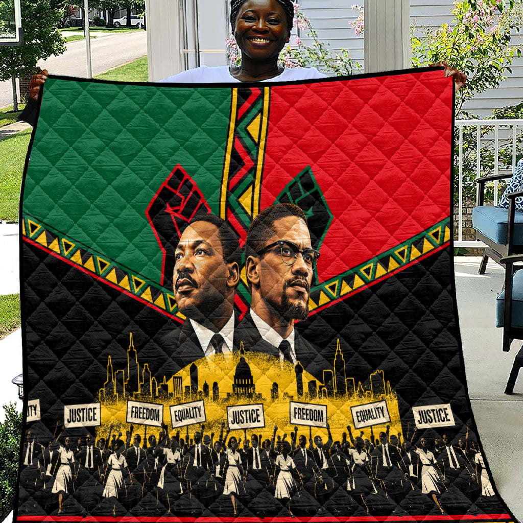 Martin Luther King Jr And Malcolm X Quilt Civil Rights Leaders - Black ...