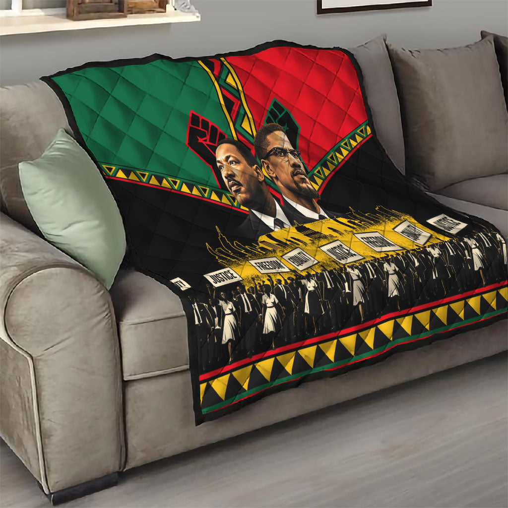 Martin Luther King Jr And Malcolm X Quilt Civil Rights Leaders - Black ...